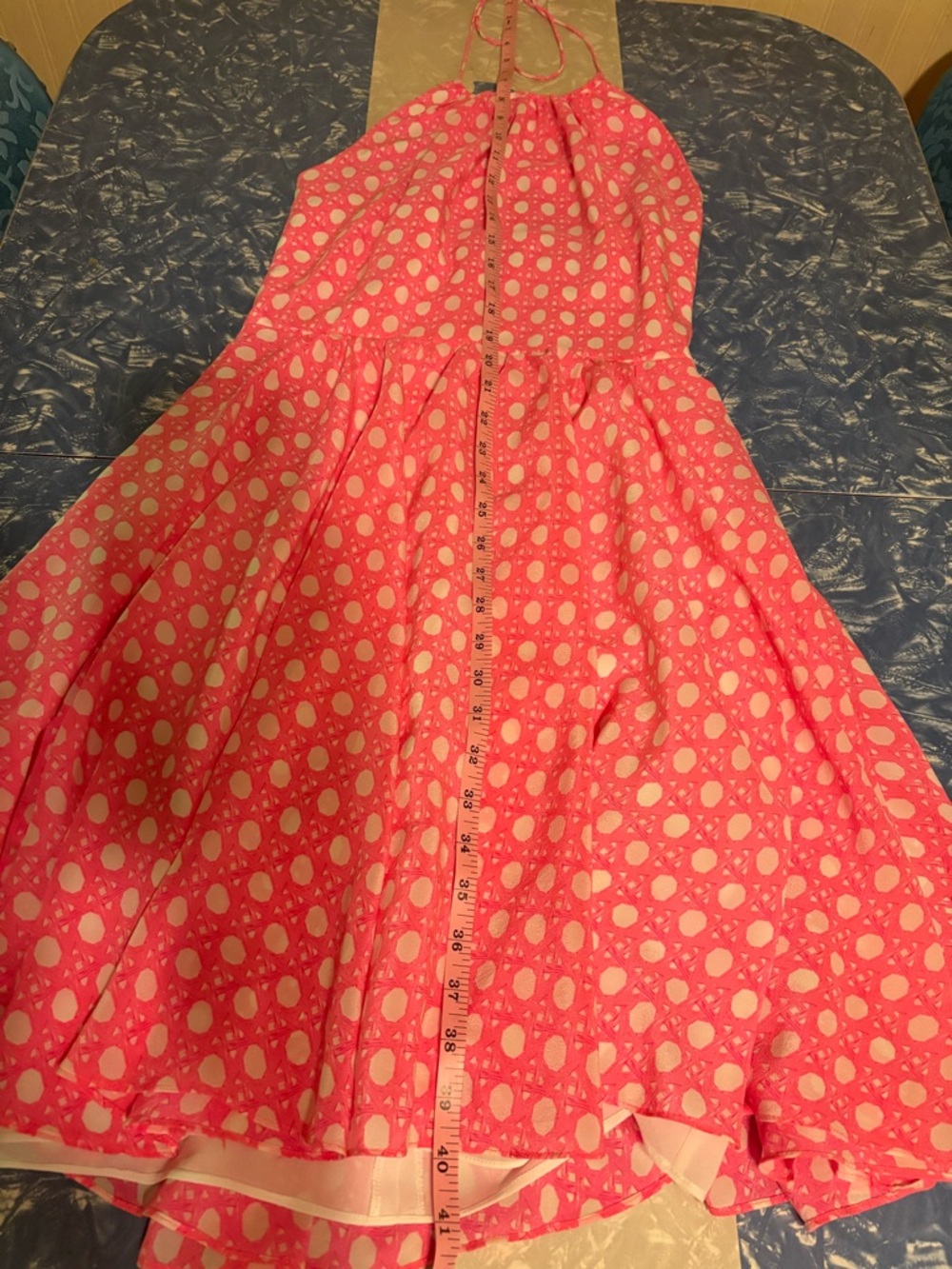 Vineyard Vines Pink and White Geometric Halter Dress - Picture 4 of 7